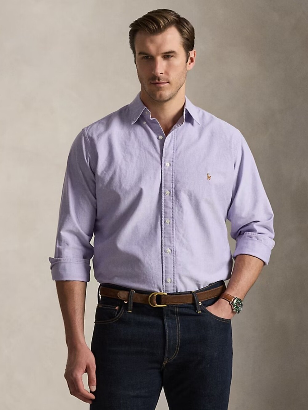 Ralph Lauren Shirt Mens Purple Button Down Casual Classiccore Size XL